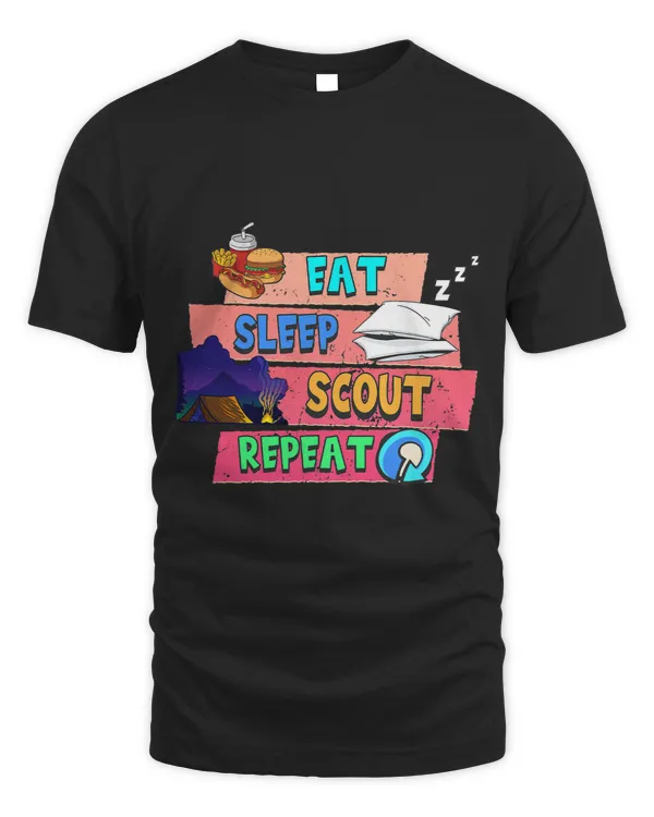 Funny Eat Sleep Scout Repeat Adventure Bonfire Campfire