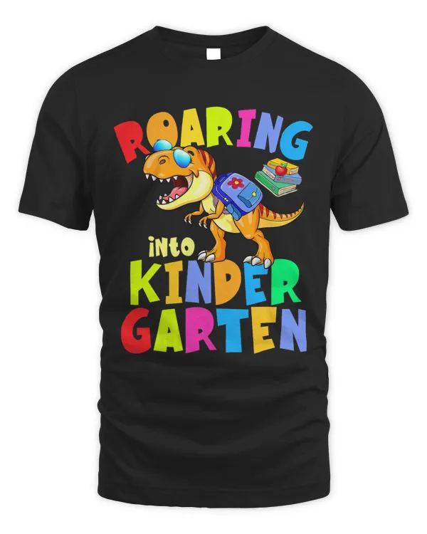 First Day of Kindergarten Dinosaur Roaring Into Kindergarten