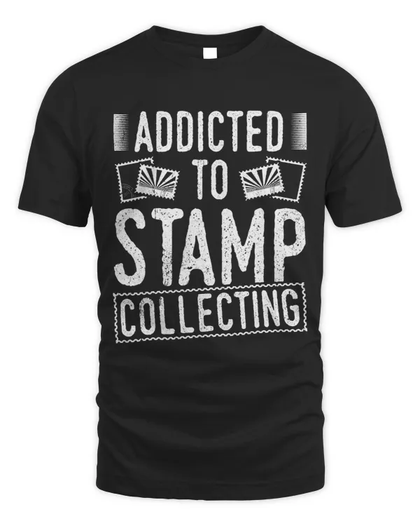 Funny Stamps Design Addicted to Stamp Collecting