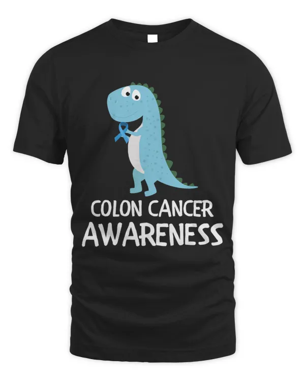 Colon Cancer Awareness Support Dinosaur Kids