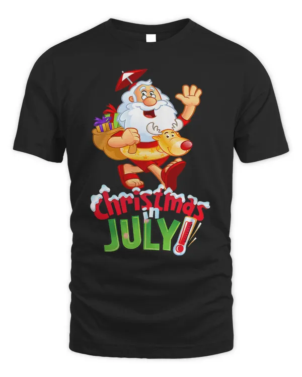 Funny Christmas in July Shirt Summer Reindeer Float Xmas