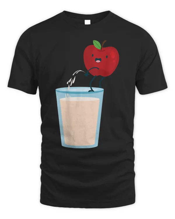 Funny cool apple pee juice summer fruit tee BACKPRINT
