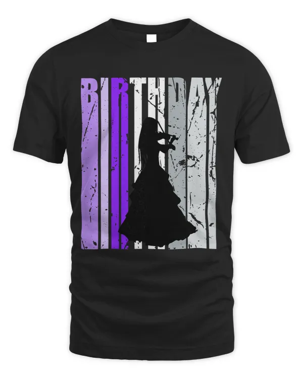 Distressed Purple Girls Violin Violinist Music Themed
