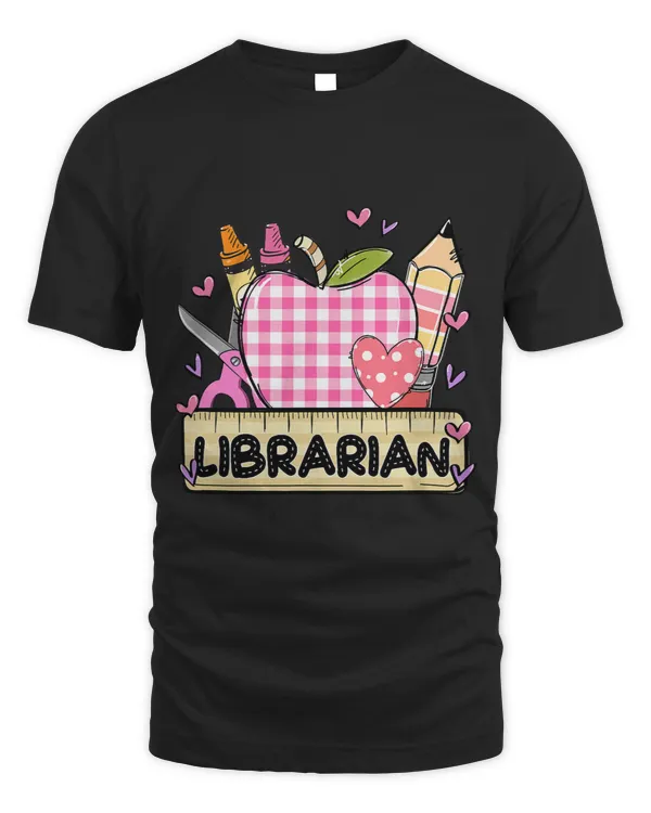 Librarian Job Life Apple Pencil Buffalo Plaid Librarian Gifts