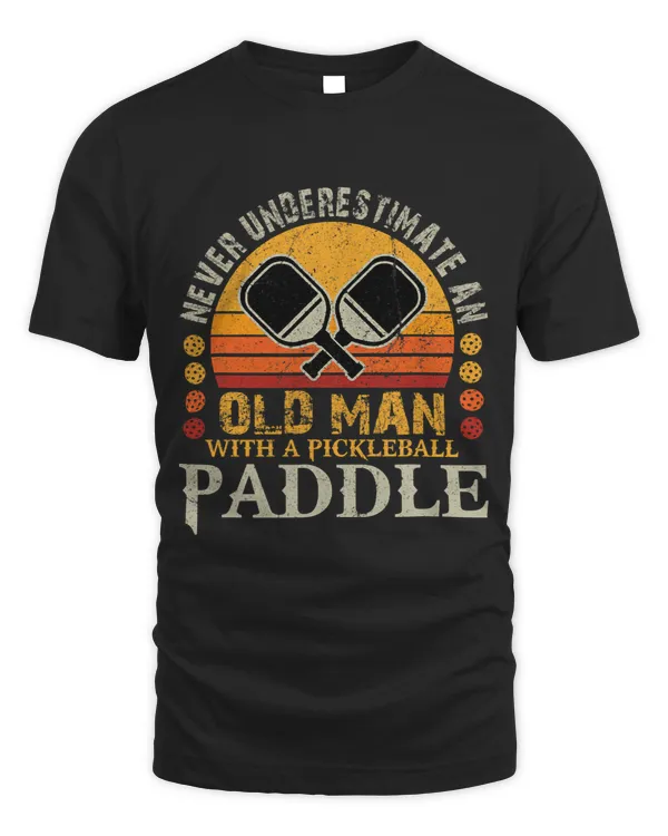 Mens Vintage Pickleball Players Old Man Pickle Ball Fathers Day 3