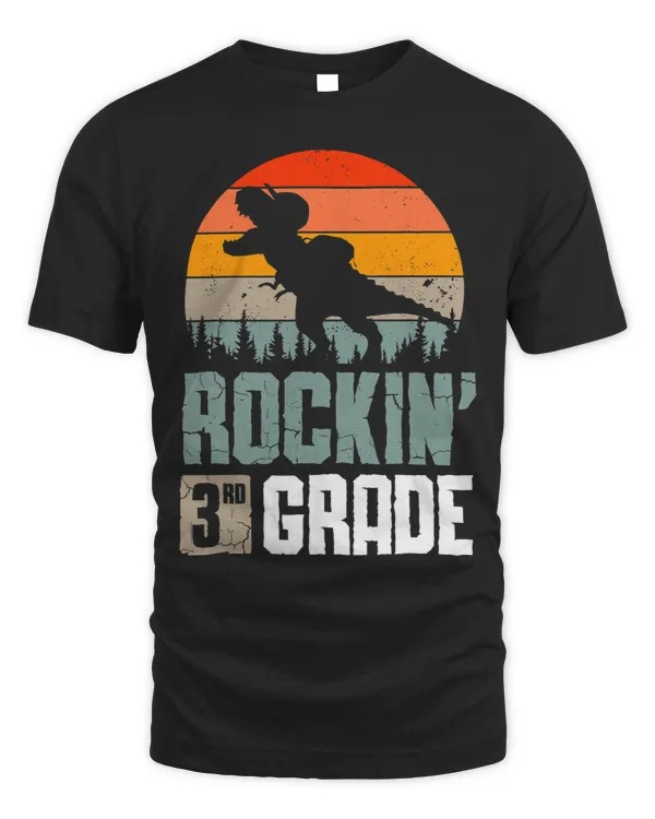 Rockin 3rd Grade TRex Dinosaur 1st Day Back To School