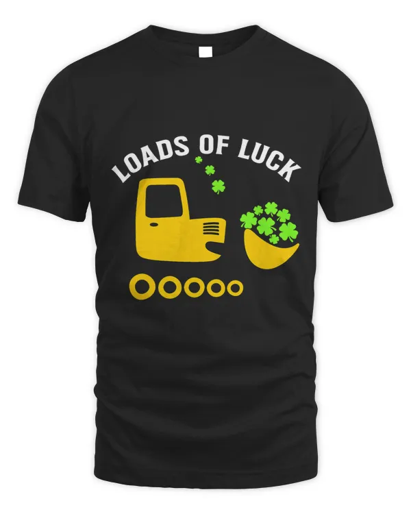 St Patricks Day Lucky Shamrock Excavator Digger