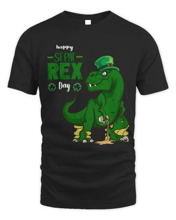 St. Patricks Day Dinosaur Shirt Saint Pat REX Trex Tee