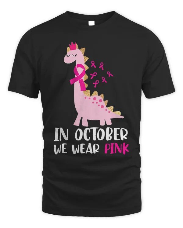 In October We Wear Pink Breast Cancer Awareness Kids Boys