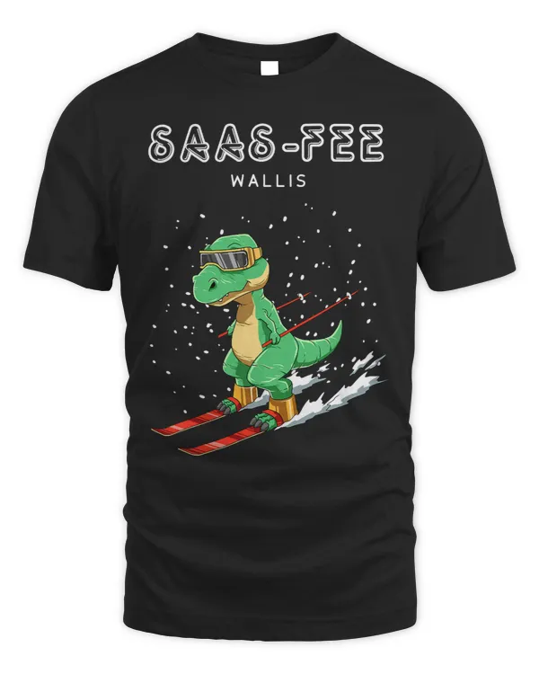 Saas Fee Wallis Switzerland Retro Ski Snowboard TRex