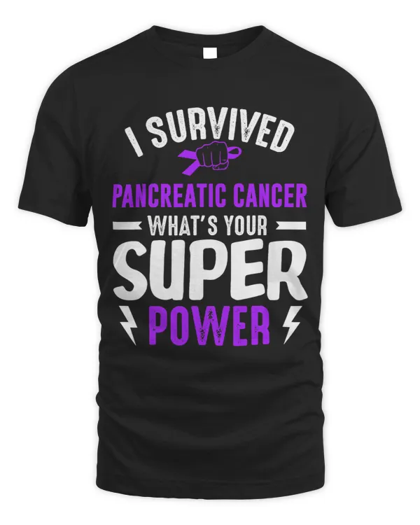 Survived Pancreatic Cancer Awareness Survivor Purple Ribbon