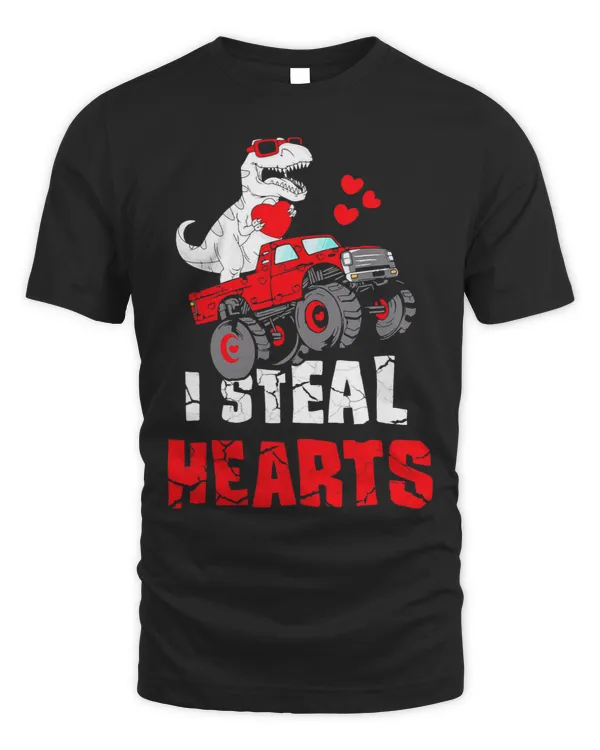 I Steal Hearts Dinosaur Valentines Day Kids