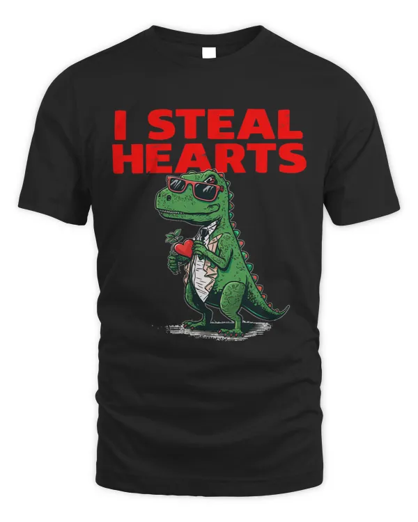 I Steal Hearts Trex cute valentines day boys girls 3