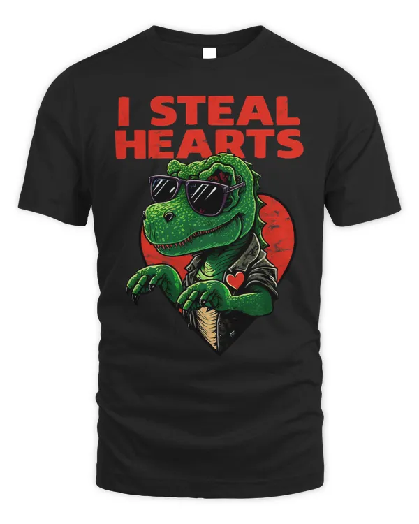 I Steal Hearts Trex cute valentines day boys girls