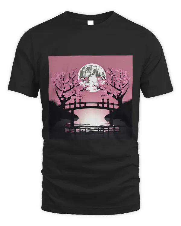 Serene nature Blossom bridge on the river