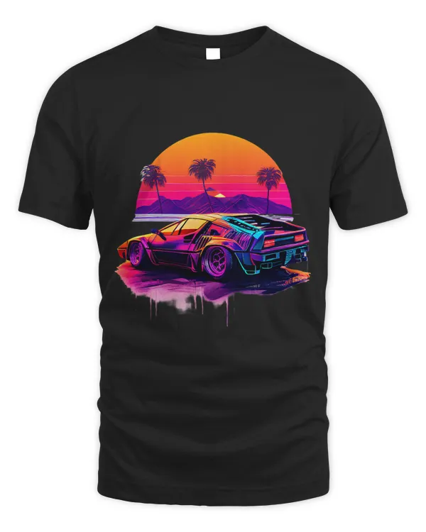 Synthwave Chillwave RetroFuturistic Sportscar Darksynth