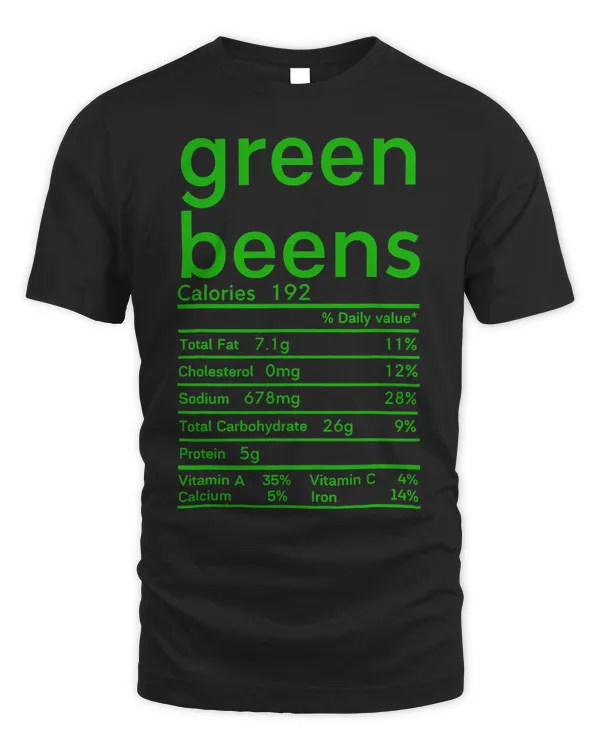 thanksgiving nutrition facts green beans matching food tees