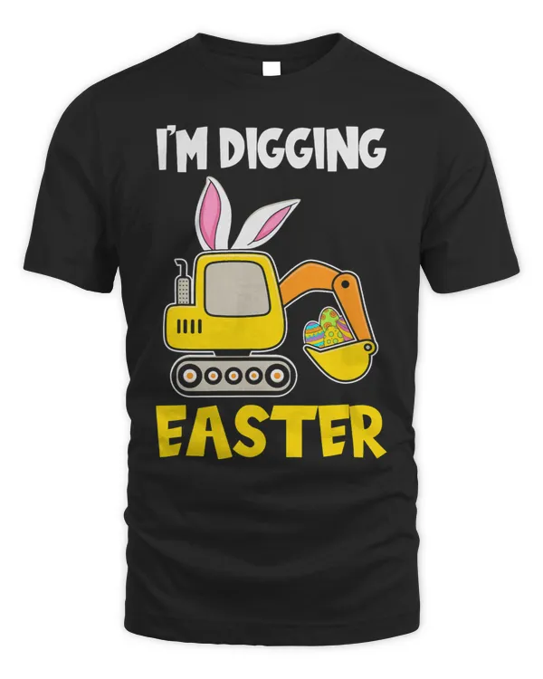 Digging Easter a Construction Excavator for Egg Hunt