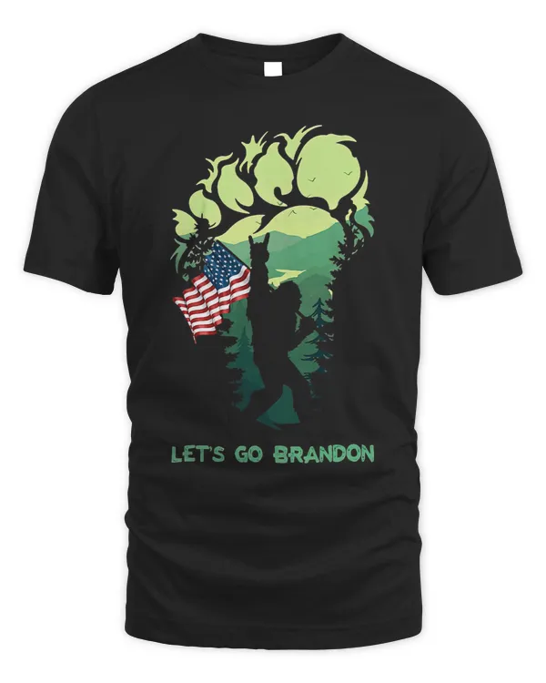 Lets Go Brandon Bigfoot American Flag