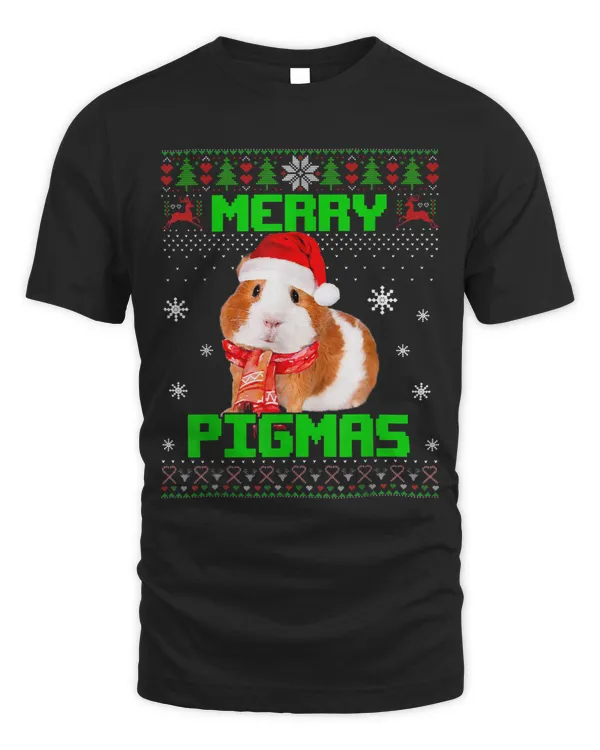 Christmas Merry Pigmas Santa Hat Light In Snow Ugly Sweater