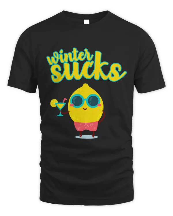 Winter Sucks Kawaii Lemon Holding a Margarita