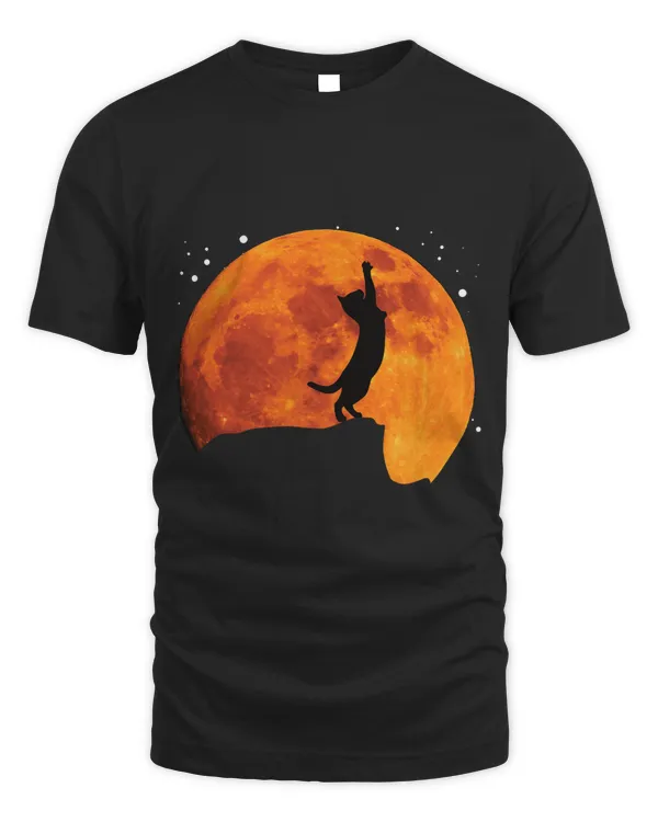 Cat Silhouette in Full Moon. Red Moon Cats Mom And Cat Dad 2