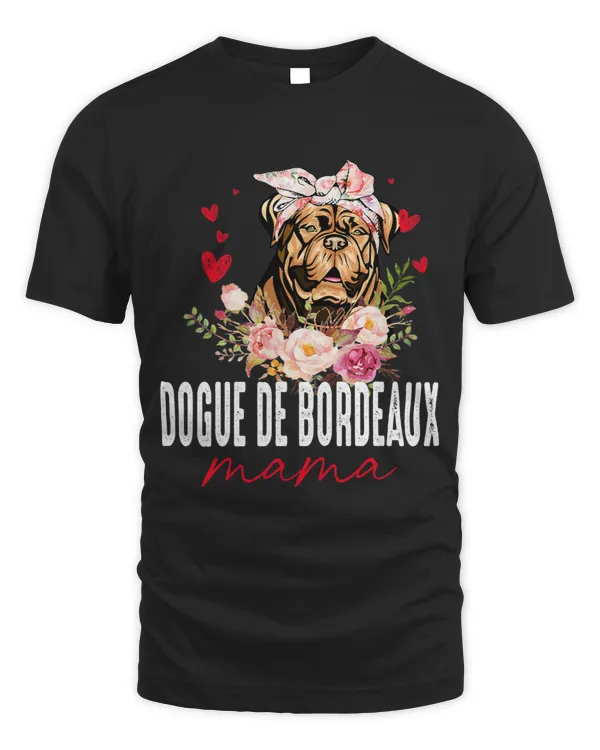 Womens Cute Dogue De Bordeaux Mom Flower Dog Lover Gift