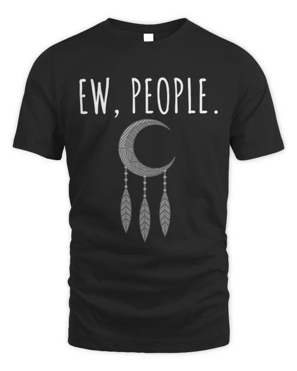 Ew People Minimalism Sliver Moon With Hanging Feathers