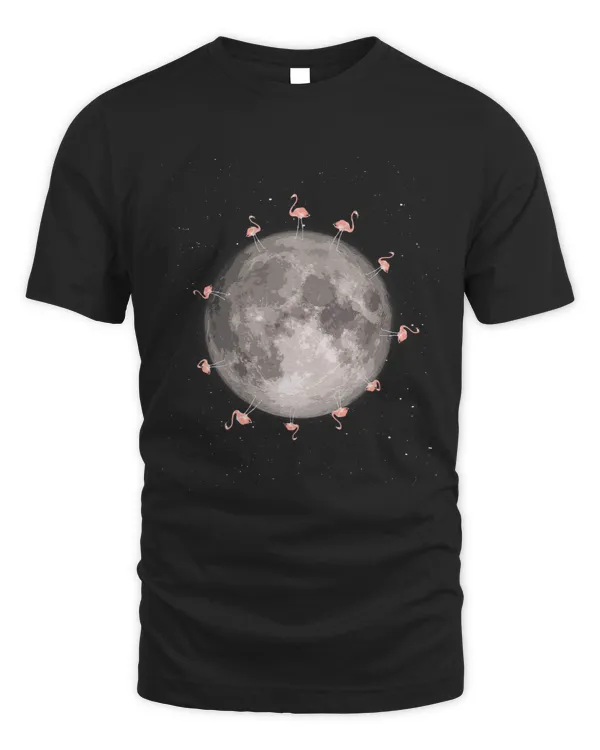 Awesome Quirky Flamingos on the Moon