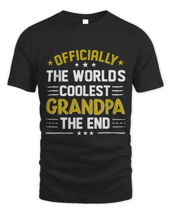 Mens Funny Fathers Day Shirt for Grandpa Coolest Tee Plus Size