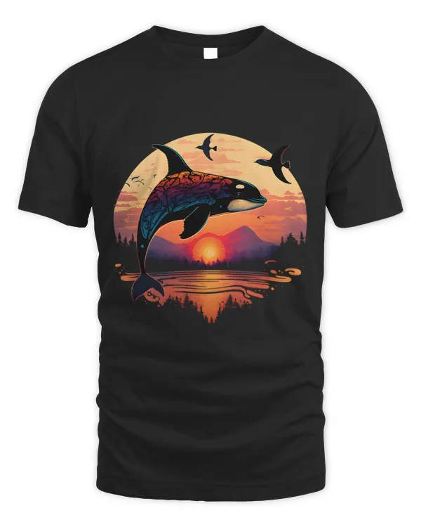 Colourful mystical orca whale watching dolphin pottwhale orca whale 10