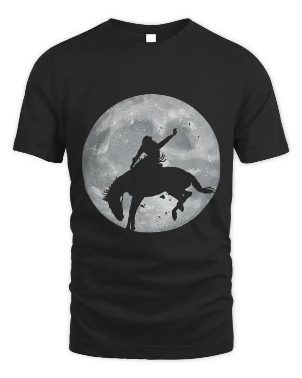 Bareback Bronc Riding Moon Rodeo Saddle Western Country