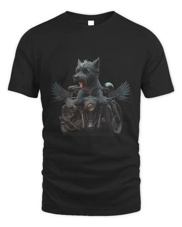 Vintage Dog Motorcycle Graphic Tees Men Women Boys Girls
