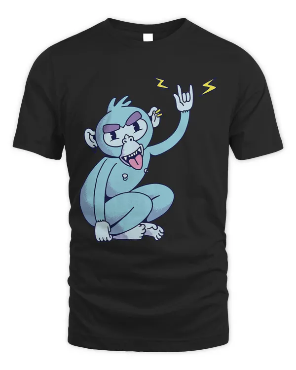 Cheeky Rocking Monkey Chimpanzee Gorilla with Horns