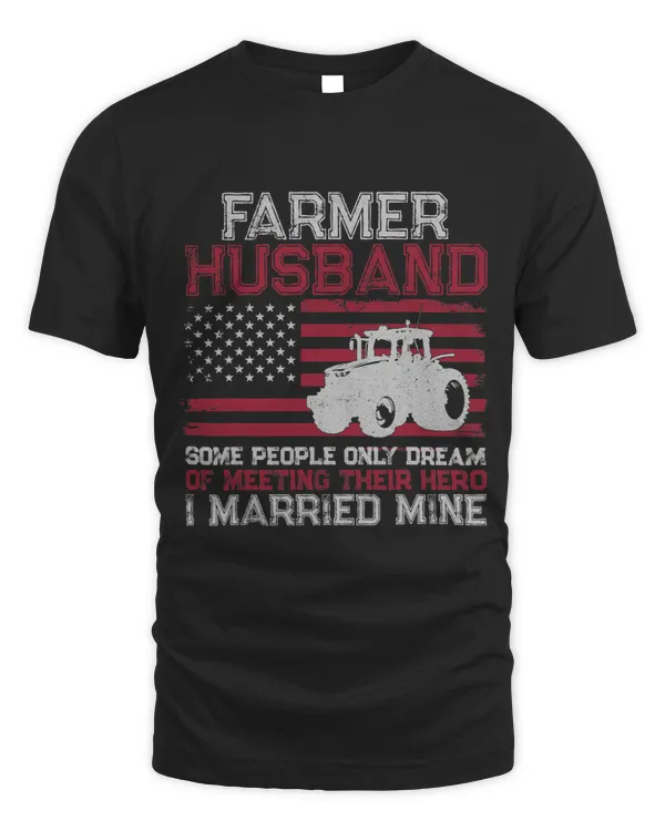Farming Farmer Husband Tractor Vintage American Flag Farmer 1