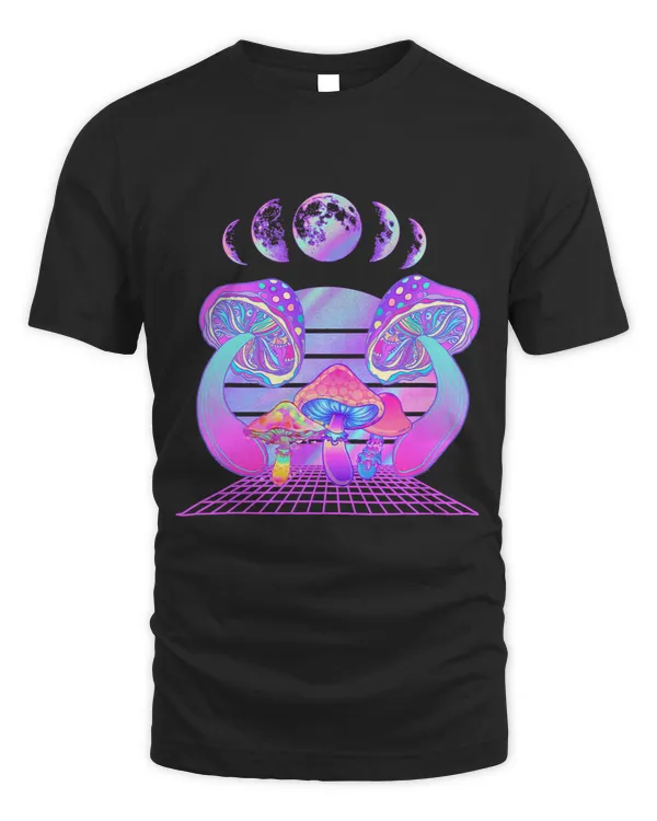 Vaporwave Mycology Mushrooms Retro Vintage Moon Phases