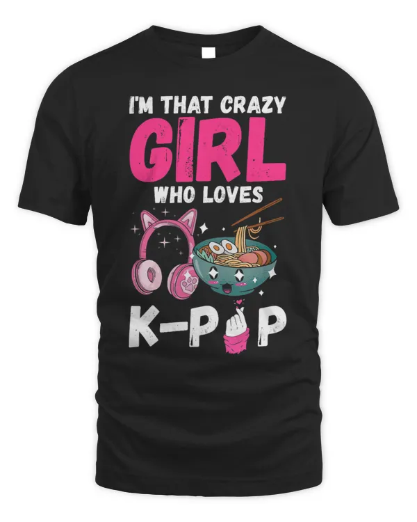 Womens KPop Crazy Girl Korean Food Ramen KPop Music Headphone