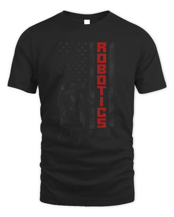 Robot Robotics Engineer American Flag Vintage