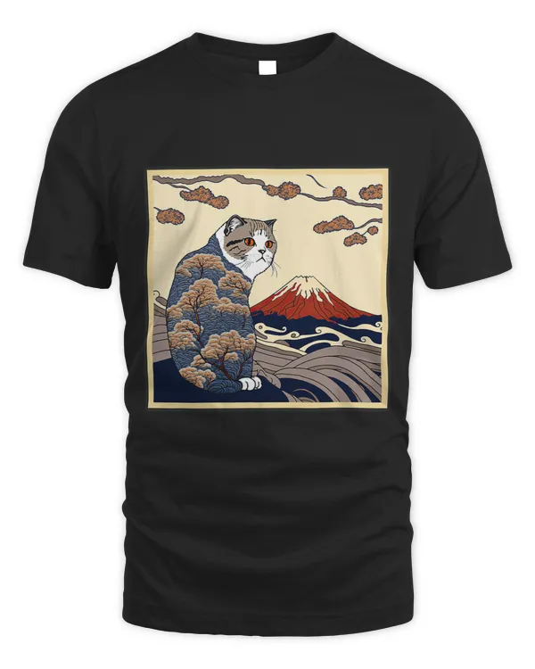 Cat Paws Surrealism Japanese Painting Scottish Fold cat 3