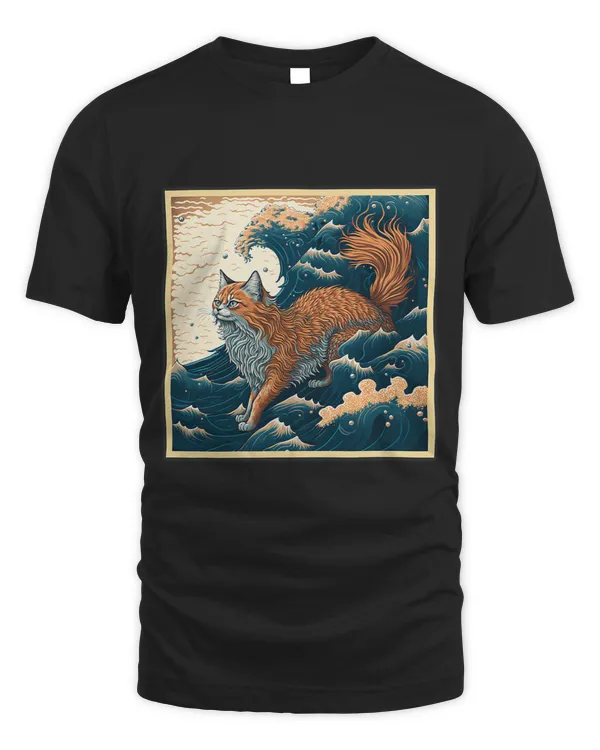 Cat Paws Surrealism Japanese Painting Somali cat 1