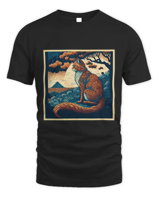 Cat Paws Surrealism Japanese Painting Somali cat