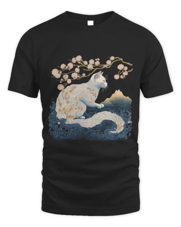 Cat Paws Surrealism Japanese Painting Turkish Angora cat
