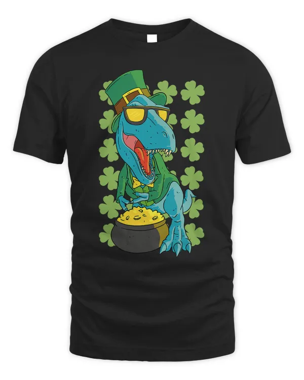 TRex Cute Funny St. Patricks Cartoon Art