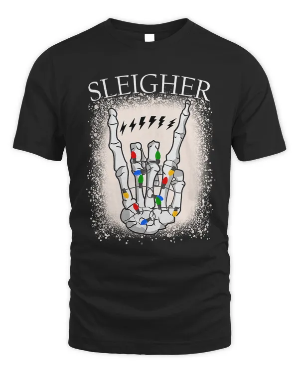 Sleigher Hand Horn Heavy Metal Music Hail Santa Christmas