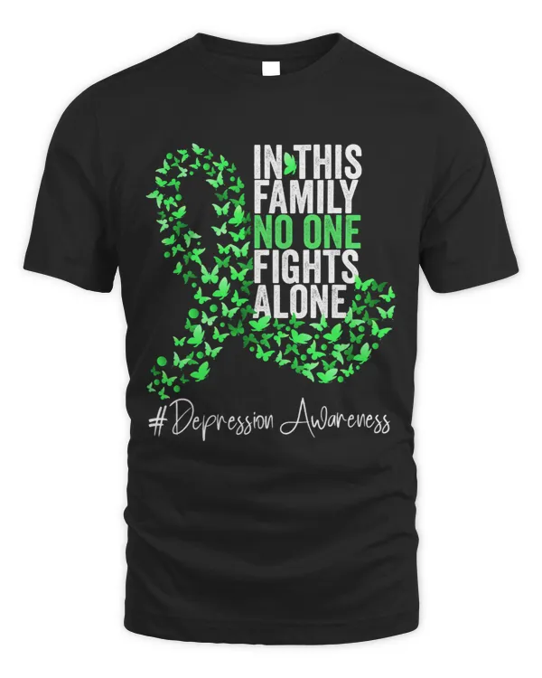 Depression Awareness Month Green Ribbon Butterflies