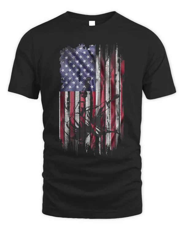 Vintage USA American Flag Judo Judoka Judoist Silhouette