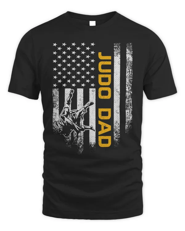 Vintage USA American Flag Judo Karate Dad Silhouette Judoist