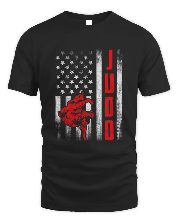 Vintage USA Judo American Flag Funny Martial Art Cool Gifts