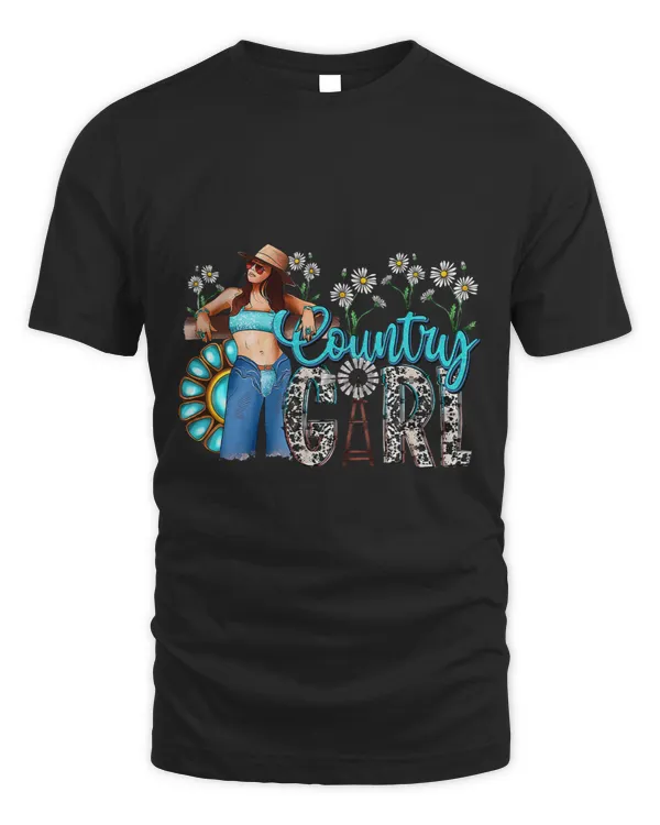 Western Country Girl Turquoise Floral Gemstone Cowgirl Gift
