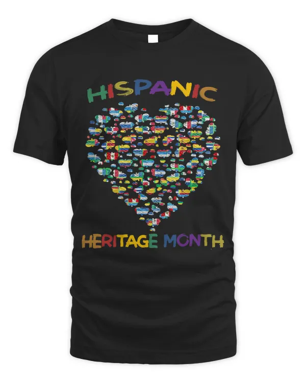 Hispanic Heritage Month All Countries flags Cute Heart